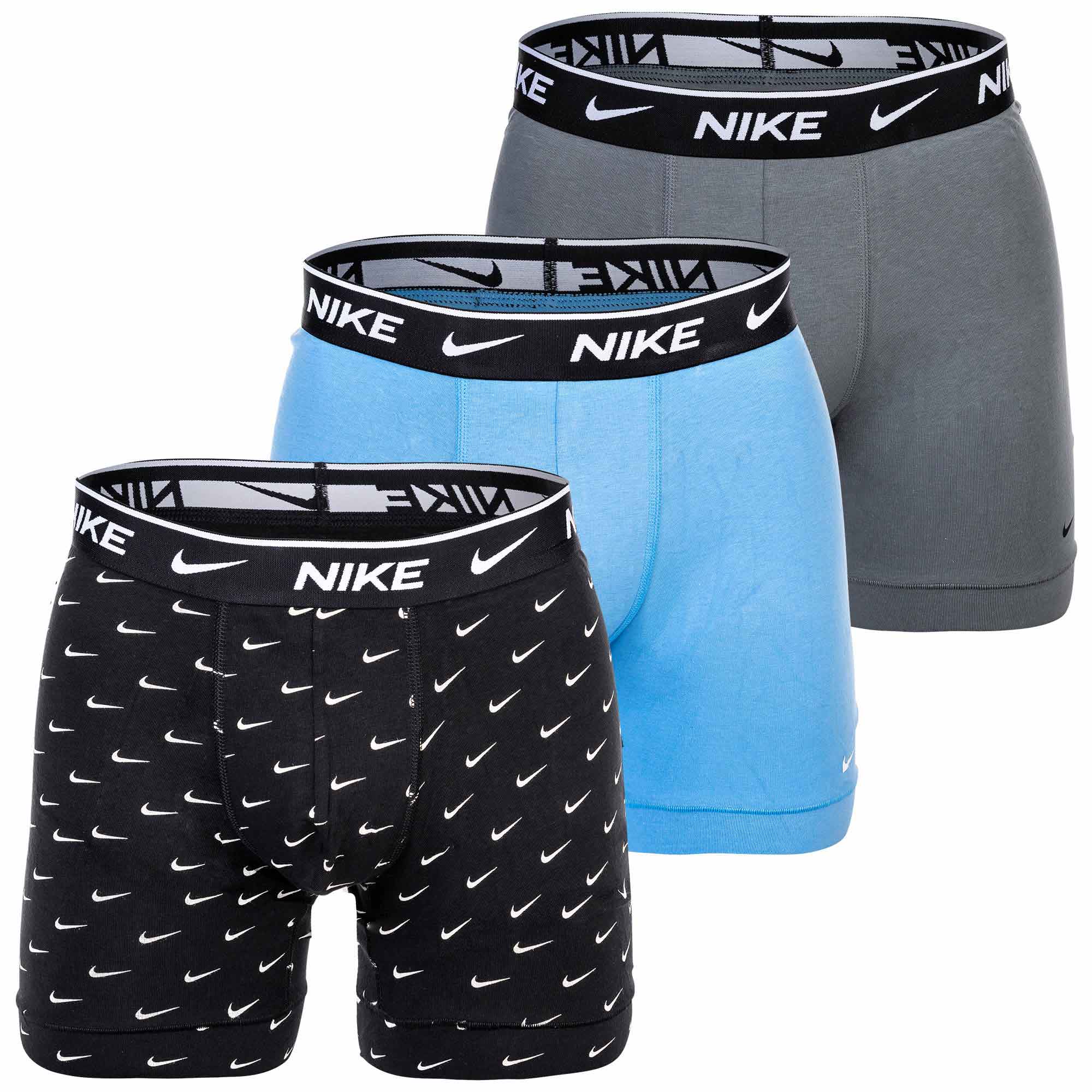 NIKE Herren Boxer Shorts, 3er Pack - Boxers, Cotton Stretch, einfarbig