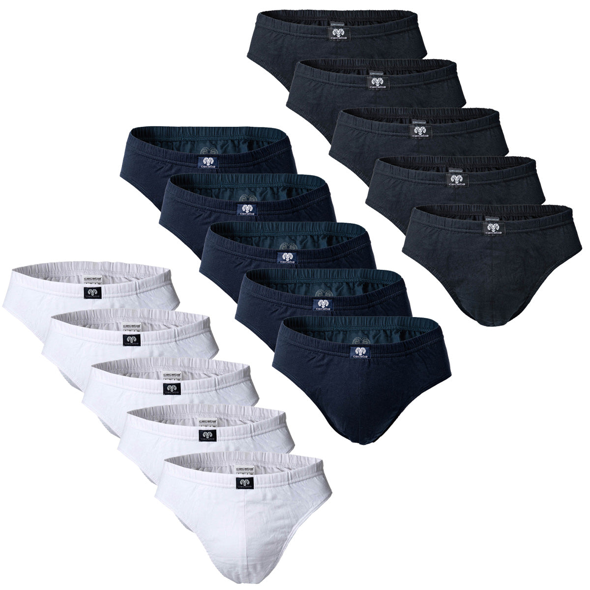 CECEBA Men's Brief - Sport Brief, Basic, Cotton, M-3XL, plain