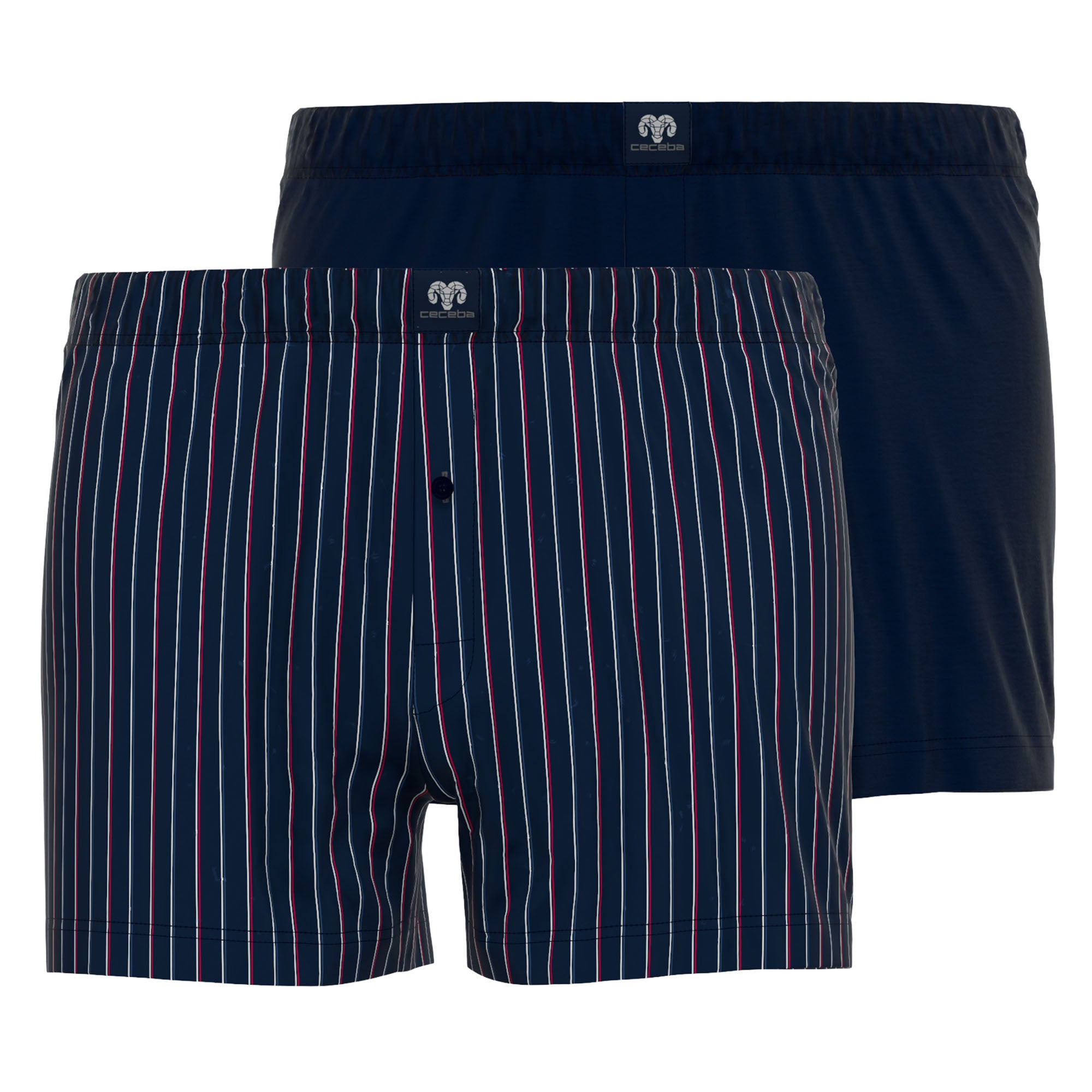 CECEBA Herren Shorts, 2er Pack - Boxershort, Basic, Baumwolle, Single Jersey, M-3XL