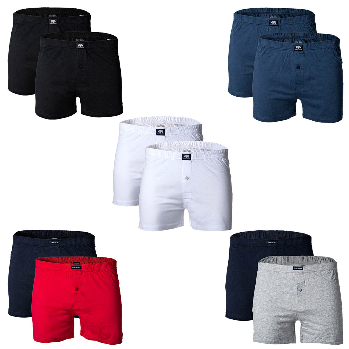 CECEBA Men's Shorts - Boxer, Basic, cotton, M-8XL, plain