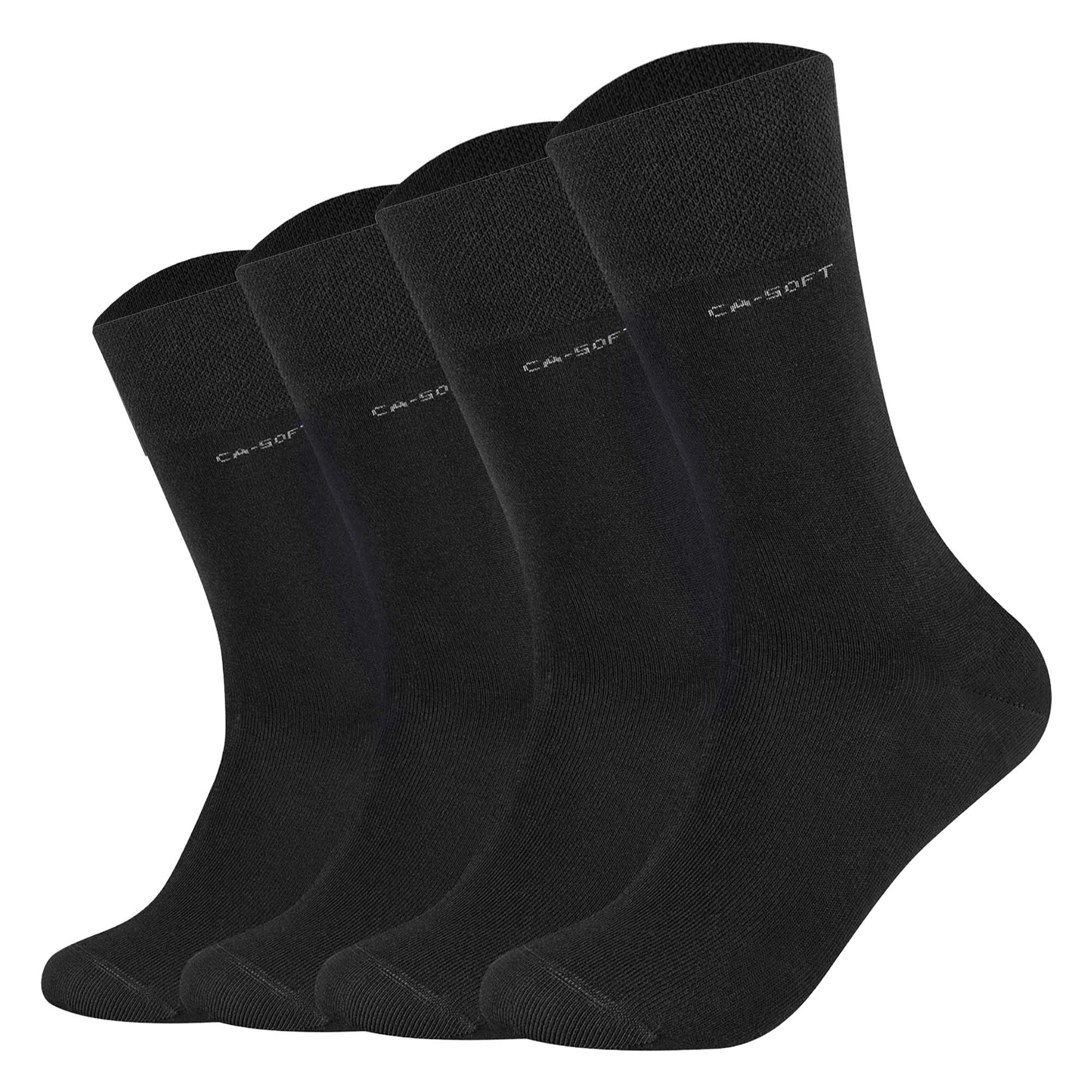 Camano Unisex Socken - Soft Socks, einfarbig, 4er Pack