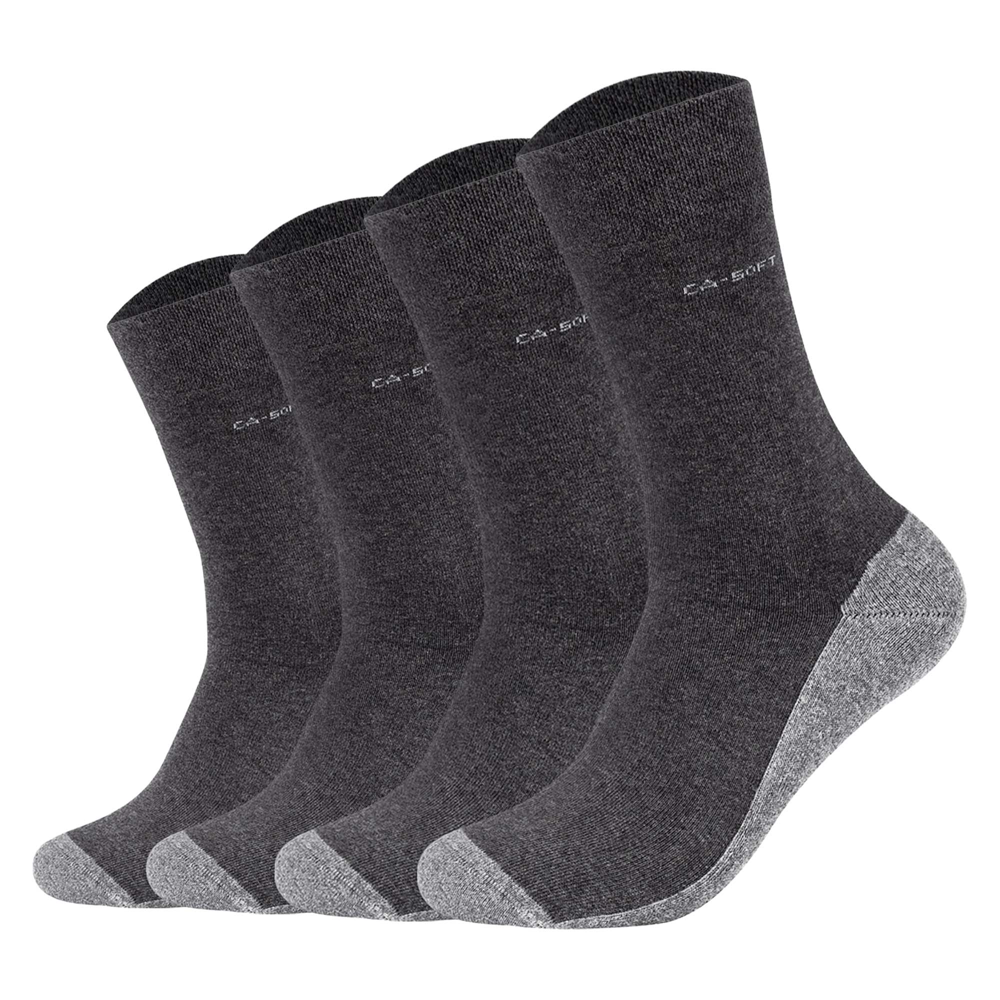 Camano Unisex Socken - Walk Socks, einfarbig, 4er Pack