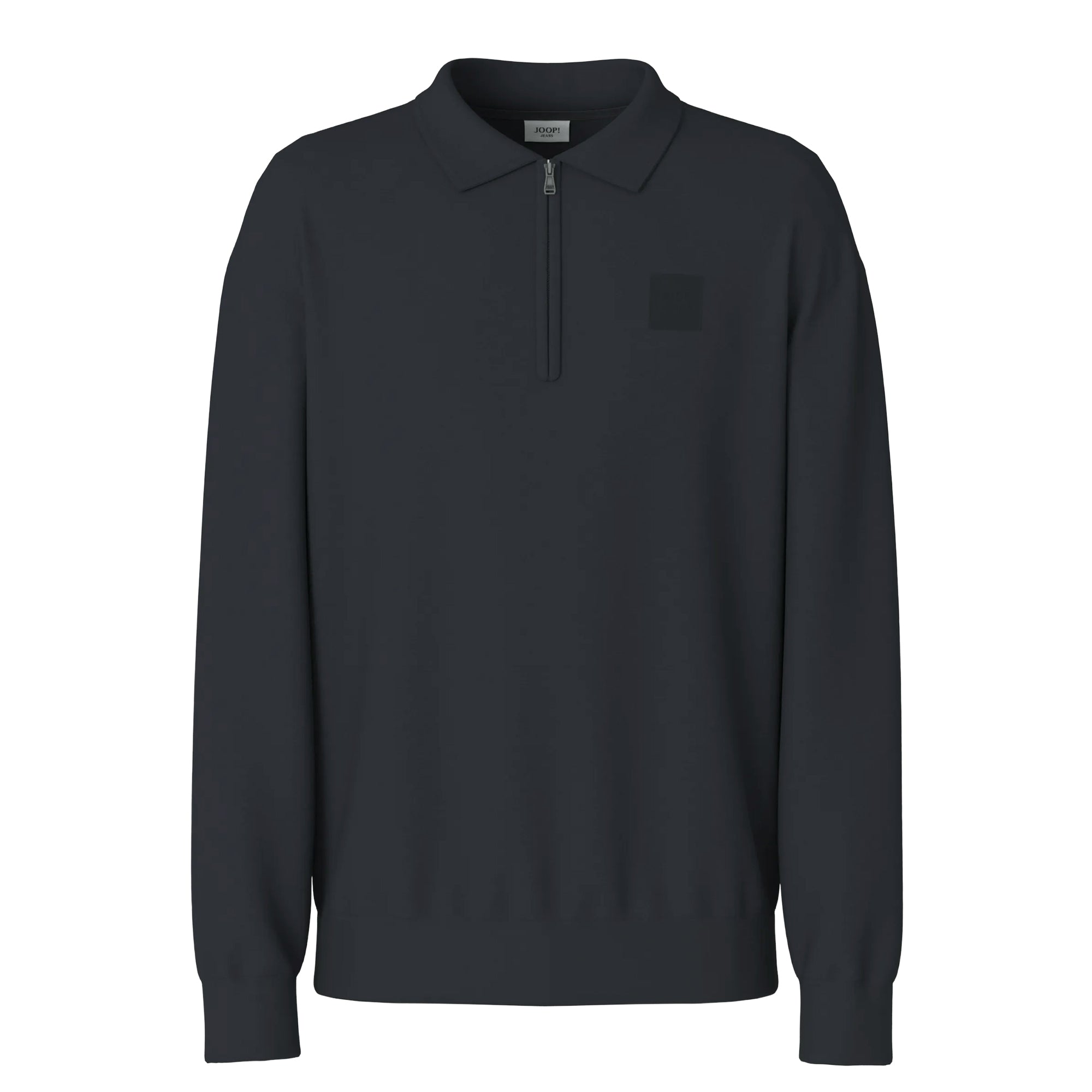 JOOP! JEANS Herren Strickpolo - Davon, Langarm, Reißverschluss, Polokragen, einfarbig