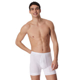 SCHIESSER Herren Unterhose mit Eingriff, lang, 3er Pack - Original Classics, Doppelripp, Baumwolle