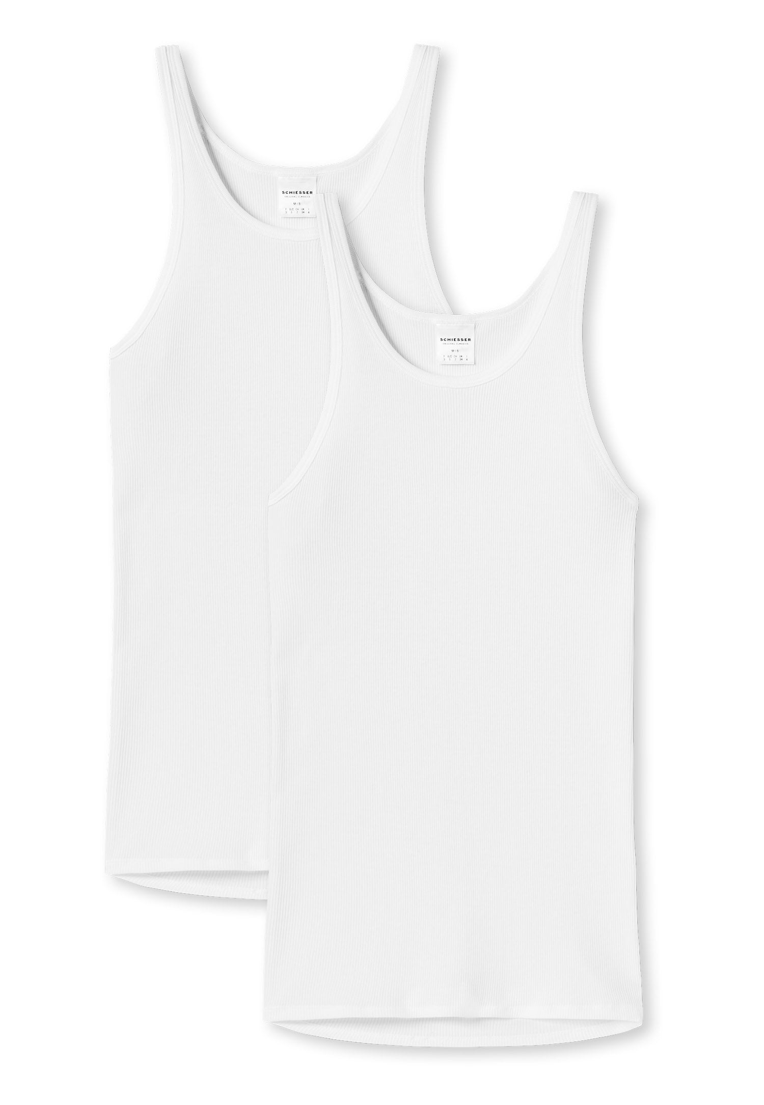 SCHIESSER Unterhemd 2er Pack - Original Doppelripp, Sport-Jacke, ärmellos