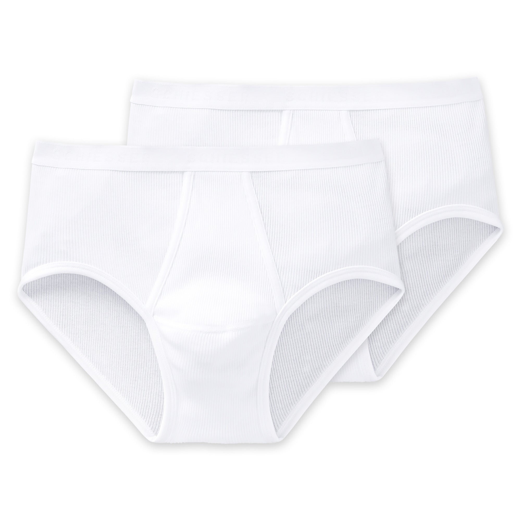 SCHIESSER Herren Slip mit Eingriff, 2er Pack - Original Classics, Doppelripp, Baumwolle
