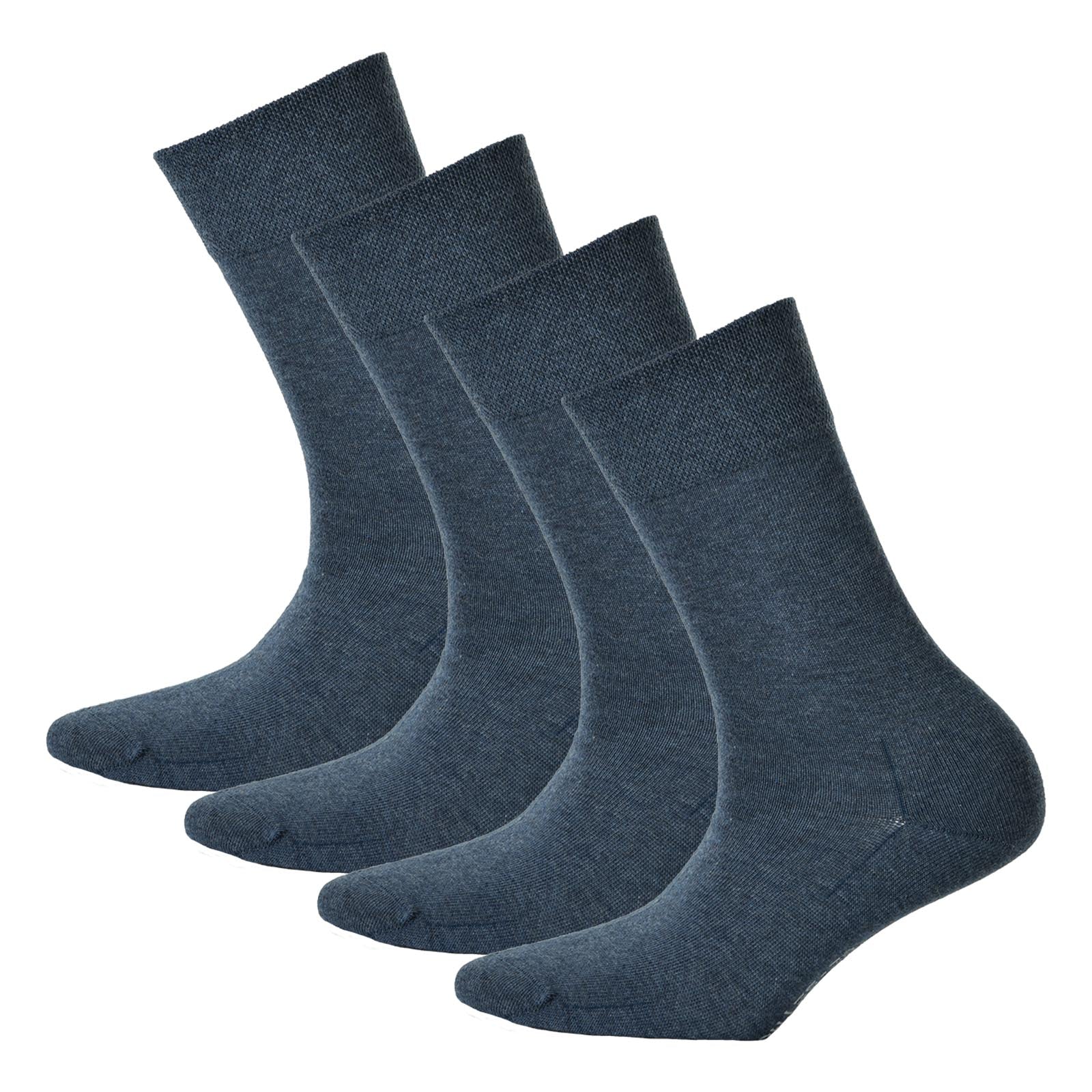 Hudson 4 pair ladies socks, Relax Cotton stocking, Comfort waistband, Unicoloured