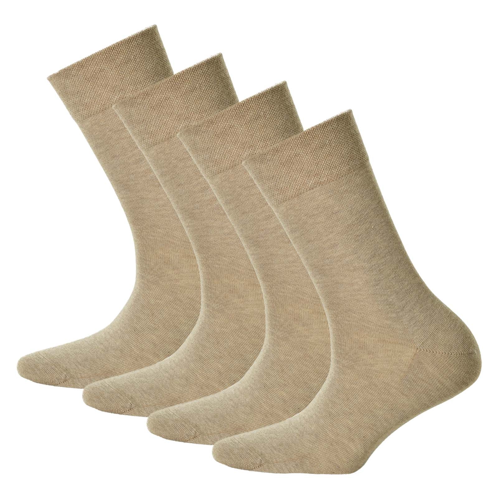 Hudson 4 pair ladies socks, Relax Cotton stocking, Comfort waistband, Unicoloured
