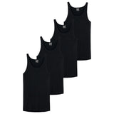 SCHIESSER Herren Unterhemd 4er Pack - Sport-Jacke, Original Feinripp