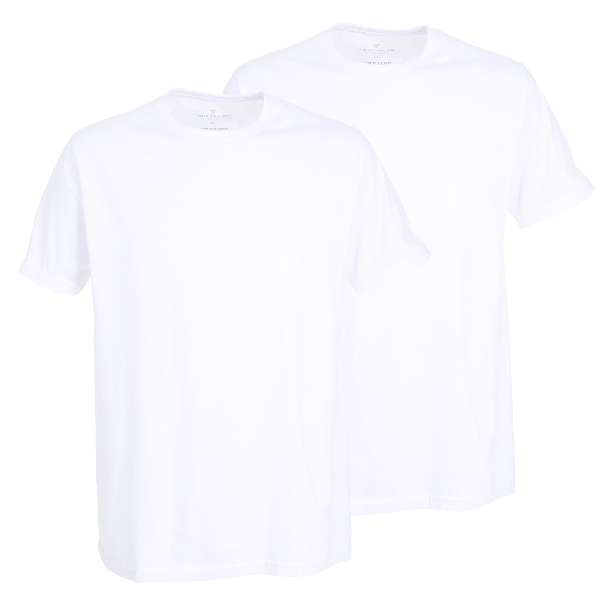 TOM TAILOR men's T-shirt, pack of 2 - Lucky T, half sleeve, round neck, plain