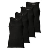 TOM TAILOR Herren Tanktop, 4er Pack - Unterhemd, Garron S, einfarbig