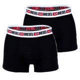 DIESEL Herren Boxershorts, 2er Pack - UMBX-SHAWN TWO PACK, Trunks, Logobund, Kontrast-Streifen, Cotton Stretch