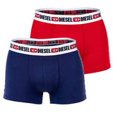 DIESEL Herren Boxershorts, 2er Pack - UMBX-SHAWN TWO PACK, Trunks, Logobund, Kontrast-Streifen, Cotton Stretch