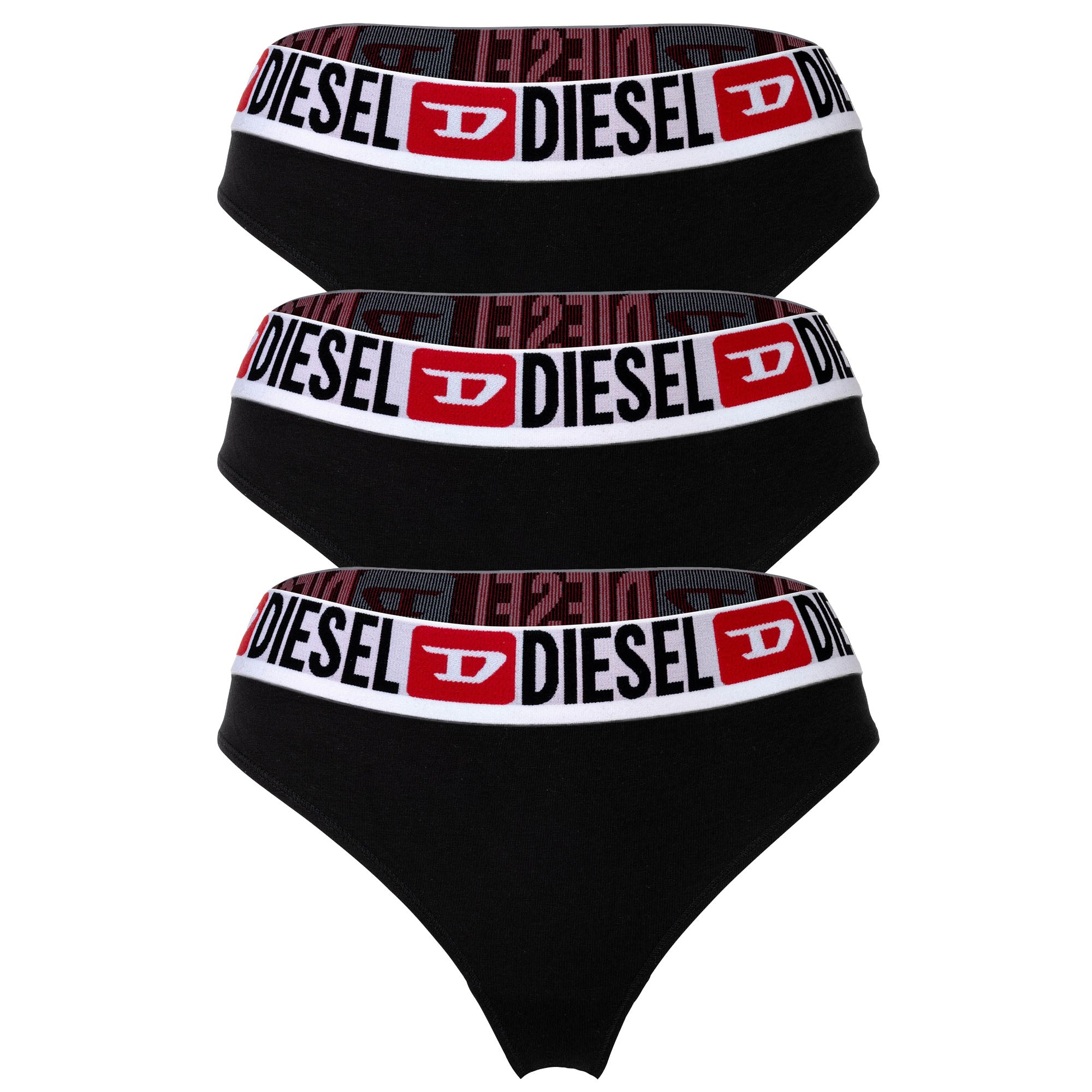 DIESEL Damen String, 3er Pack - UFST-STARS-THREEPACK, Tanga, Slip, Cotton Stretch
