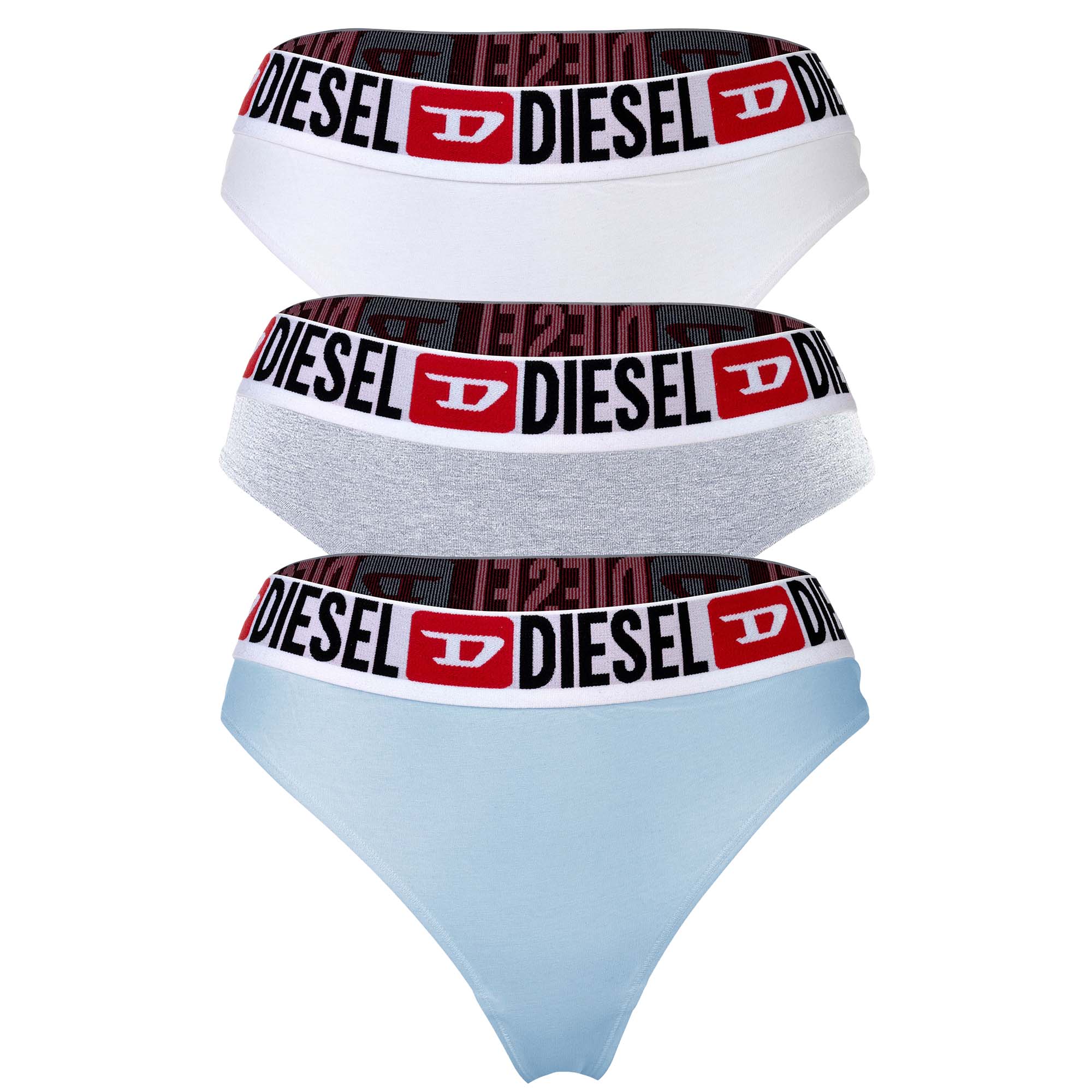 DIESEL Damen String, 3er Pack - UFST-STARS-THREEPACK, Tanga, Slip, Cotton Stretch