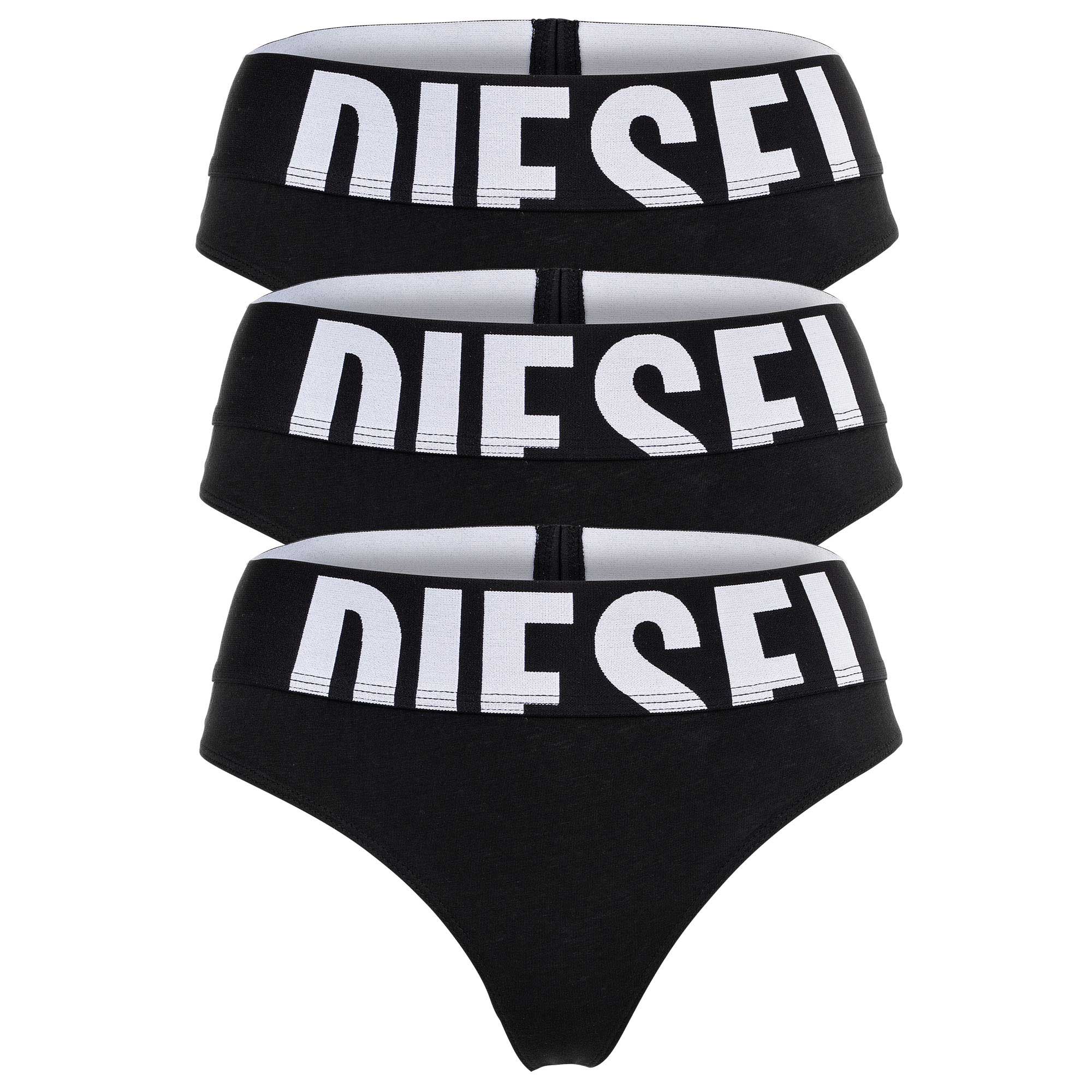 DIESEL Damen Strings, 3er Pack - UFST-STARS-THREEPACK, Big Logo, Cotton Stretch, einfarbig