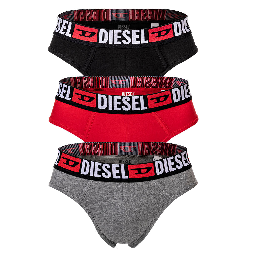 DIESEL Men's Briefs, 3-Pack - UMBR-ANDRETHREEPACK, Briefs, Cotton Stretch, plain