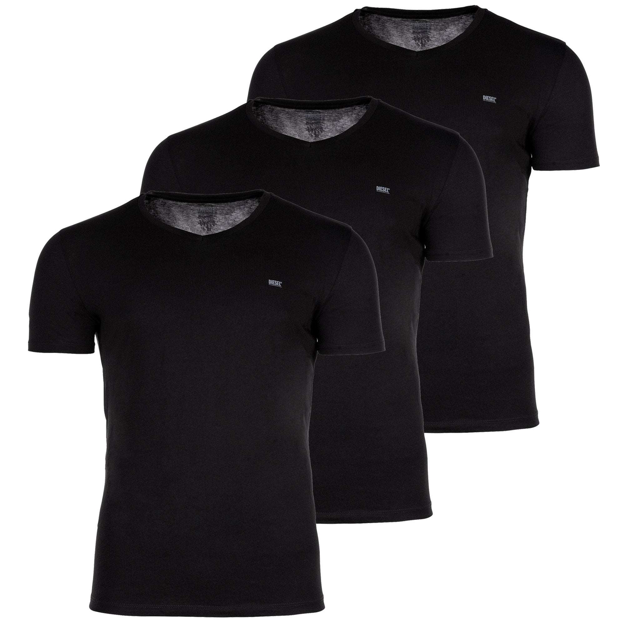 DIESEL Herren T-Shirt , 3er Pack - UMTEE-MICHAELTRHEEPACK, Kurzarm, V-Neck, einfarbig