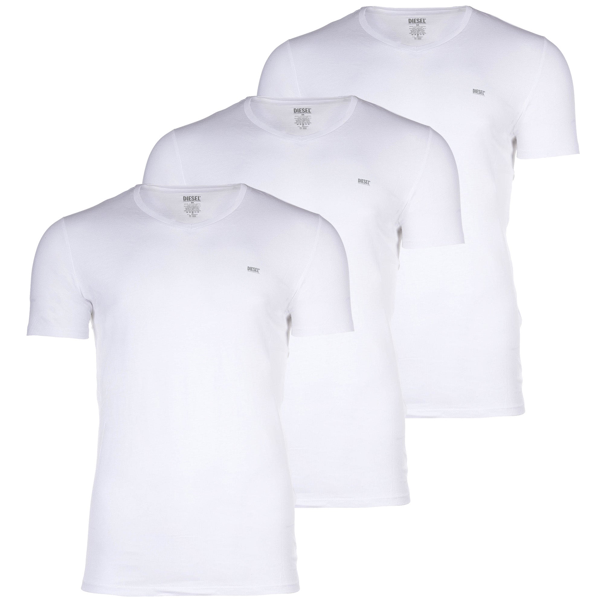 DIESEL Herren T-Shirt , 3er Pack - UMTEE-MICHAELTRHEEPACK, Kurzarm, V-Neck, einfarbig