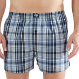CECEBA Herren Web-Boxershorts, 4er Pack - Unterwäsche, Unterhose, Baumwolle, Logo, Karo, einfarbig
