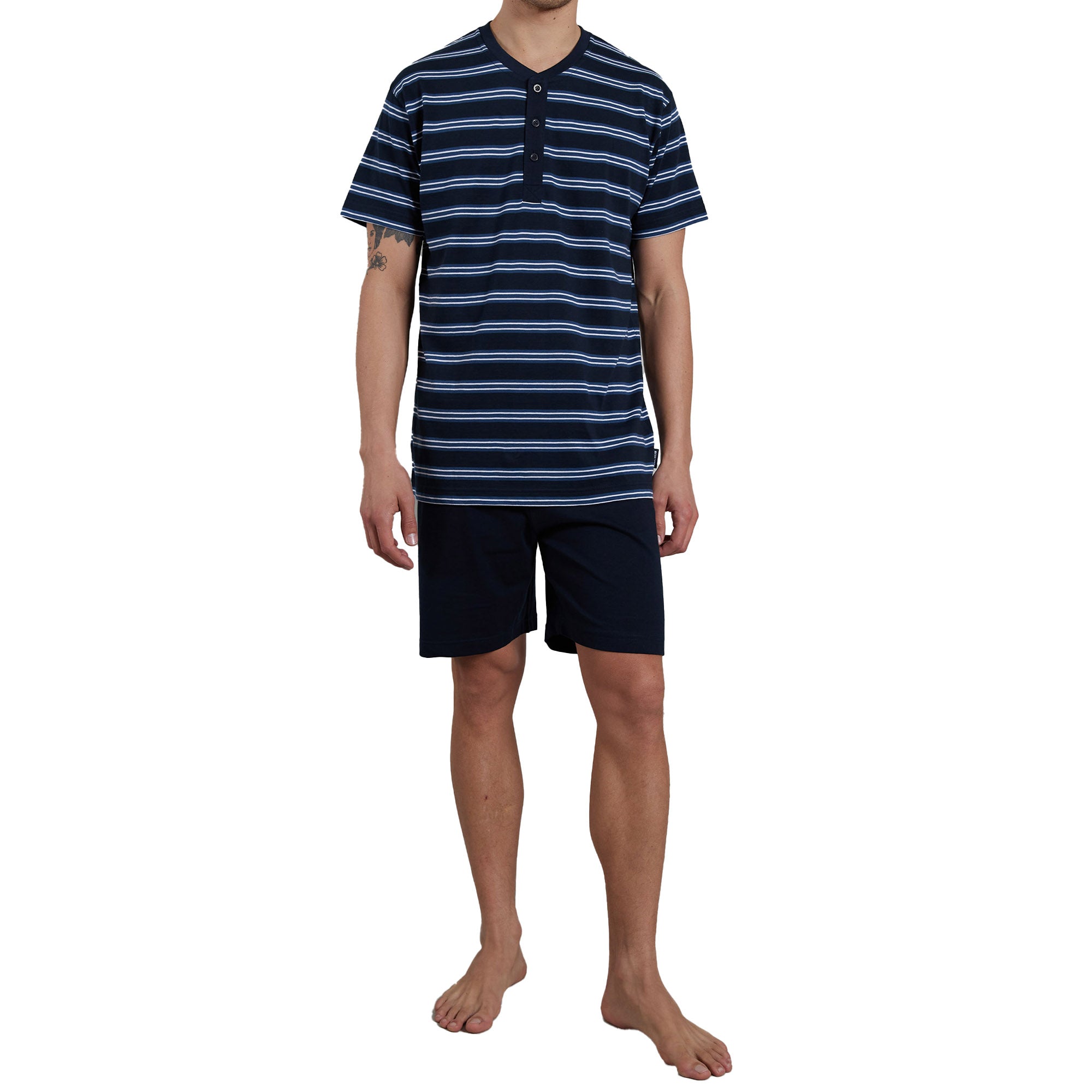 CECEBA men's pyjamas, 2-piece set - Philadelphia, shorty, short, button placket, cotton