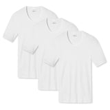 SCHIESSER Herren Unterhemden 3-Pack - 1/2 Arm, Cotton Essentials, Feinripp, Weiß