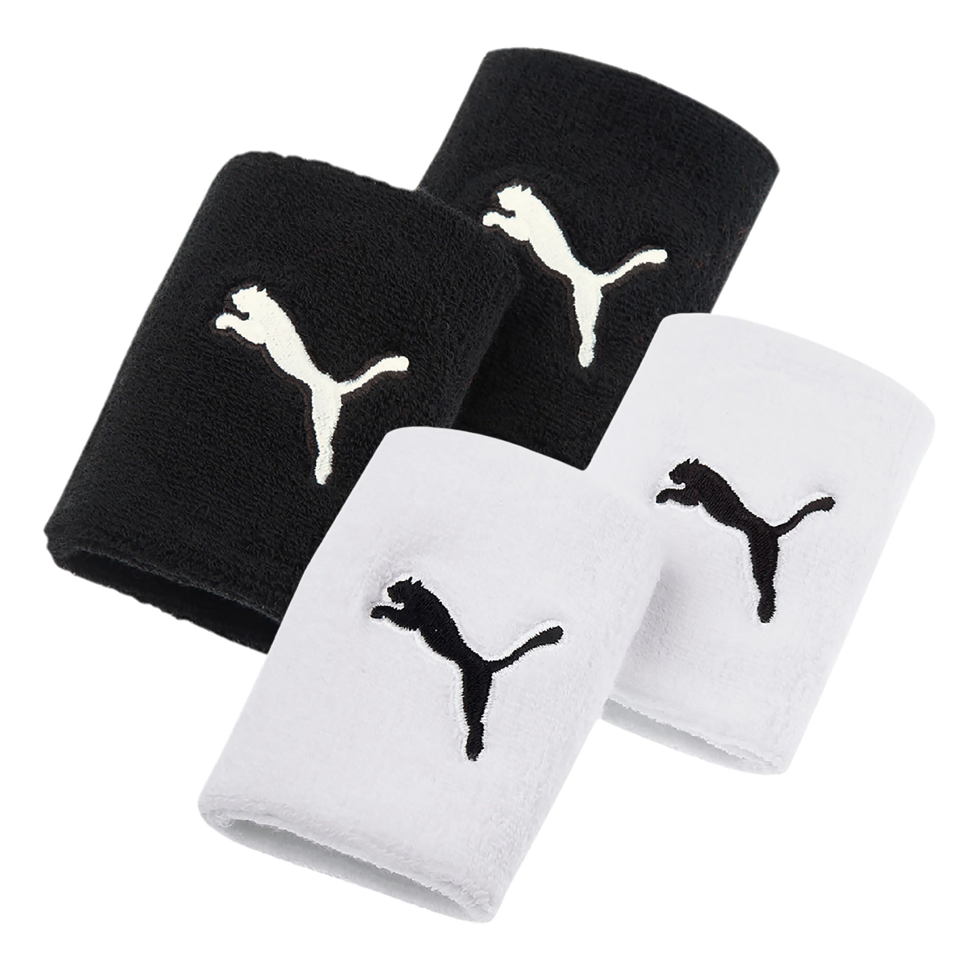 PUMA Unisex Wristband long 4er Pack - Schweißband, Running & Training, Puma Logo