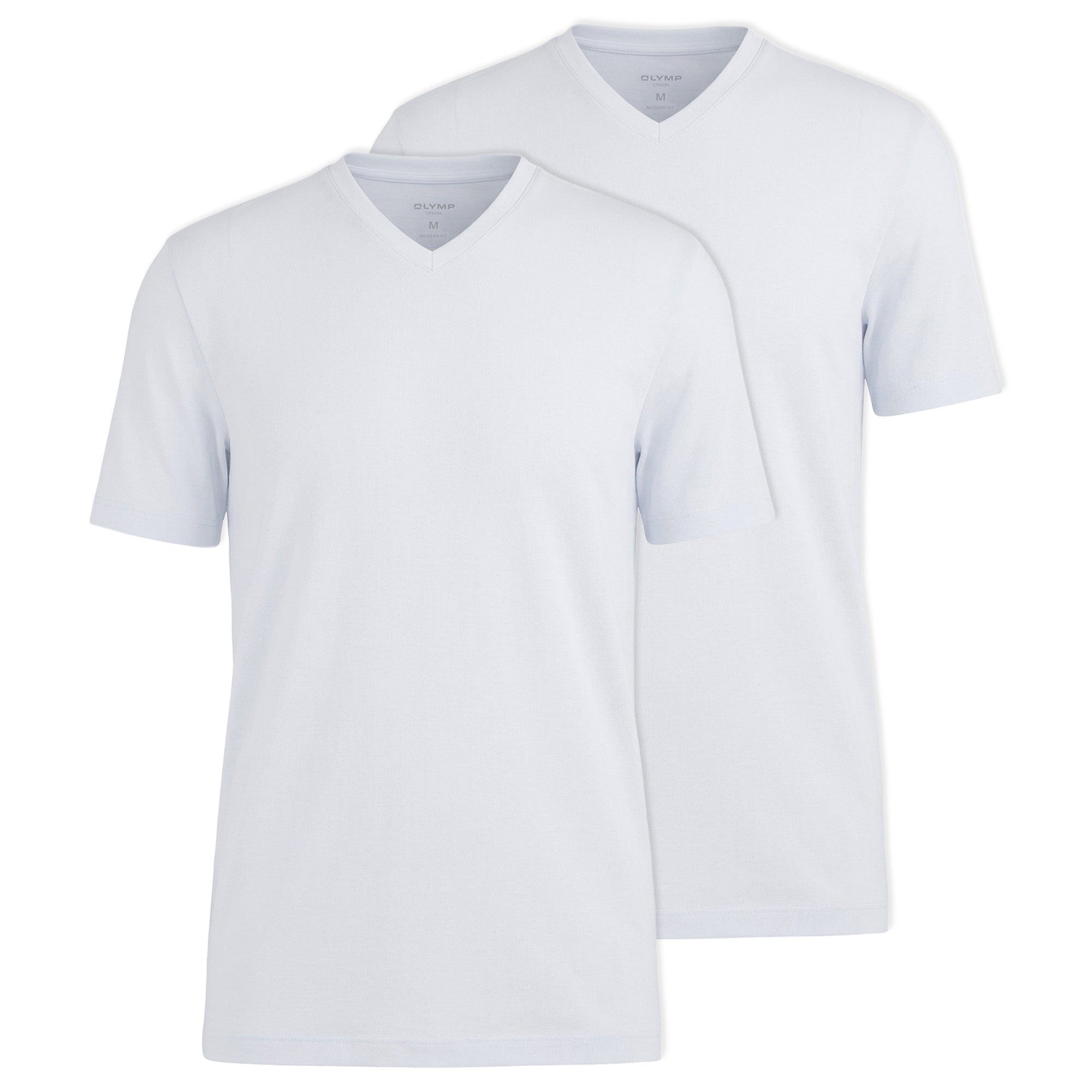OLYMP Men's T-Shirts, V-Neck, 2-Pack - Bodywear, Modern Fit, Cotton