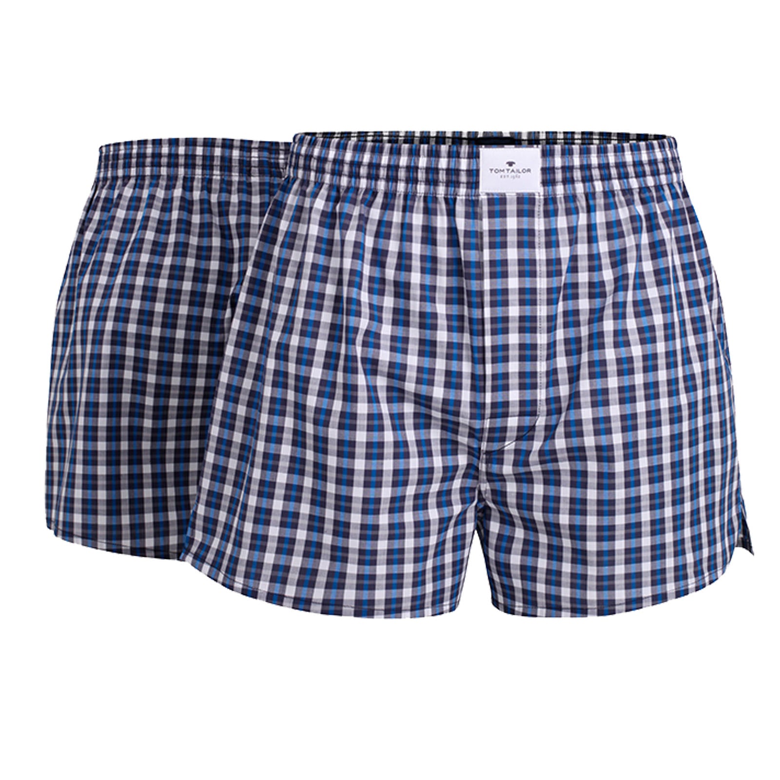 TOM TAILOR Men's Web Boxer Shorts, 2-pack - Pure Cotton, Westside C, checkered