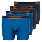 TOM TAILOR Herren Boxershorts, 4er Pack - Long Pants, Baumwolle,Logo,einfarbig