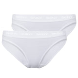 SKINY Damen Rio Slip, 2er Pack - Unterwäsche, Unterhose, Baumwolle, Logobund, Feinripp, einfarbig