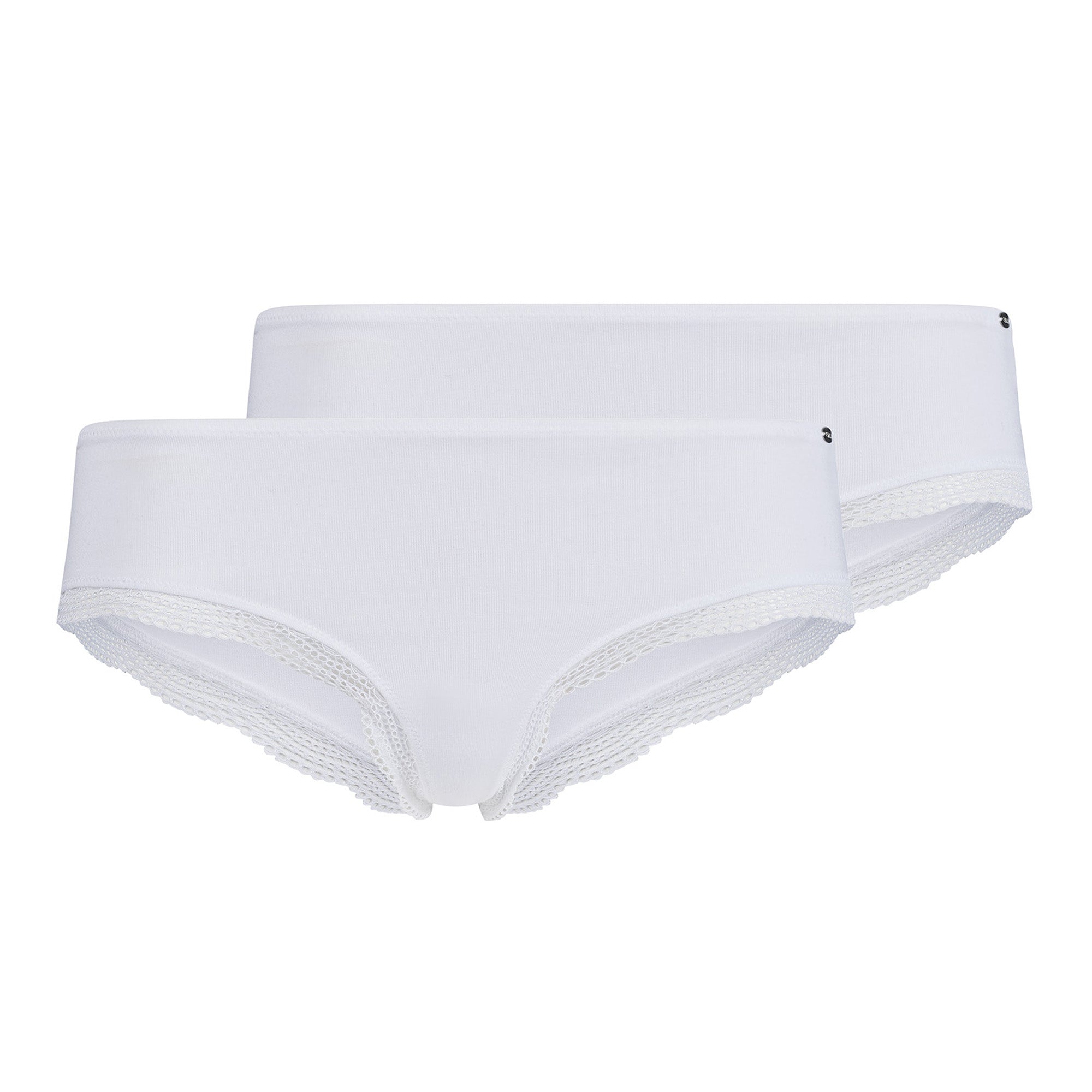 SKINY Damen Slips, 2er Pack - Cheeky Panty DP, Classic Cotton, Spitze, Baumwoll-Stretch