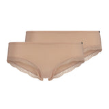SKINY Damen Slips, 2er Pack - Cheeky Panty DP, Classic Cotton, Spitze, Baumwoll-Stretch