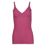 SKINY Damen Spaghetti-Shirt - Top, V-Ausschnitt, Pads, Micro Lovers, Mikrofaser