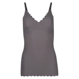 SKINY Damen Spaghetti-Shirt - Top, V-Ausschnitt, Pads, Micro Lovers, Mikrofaser