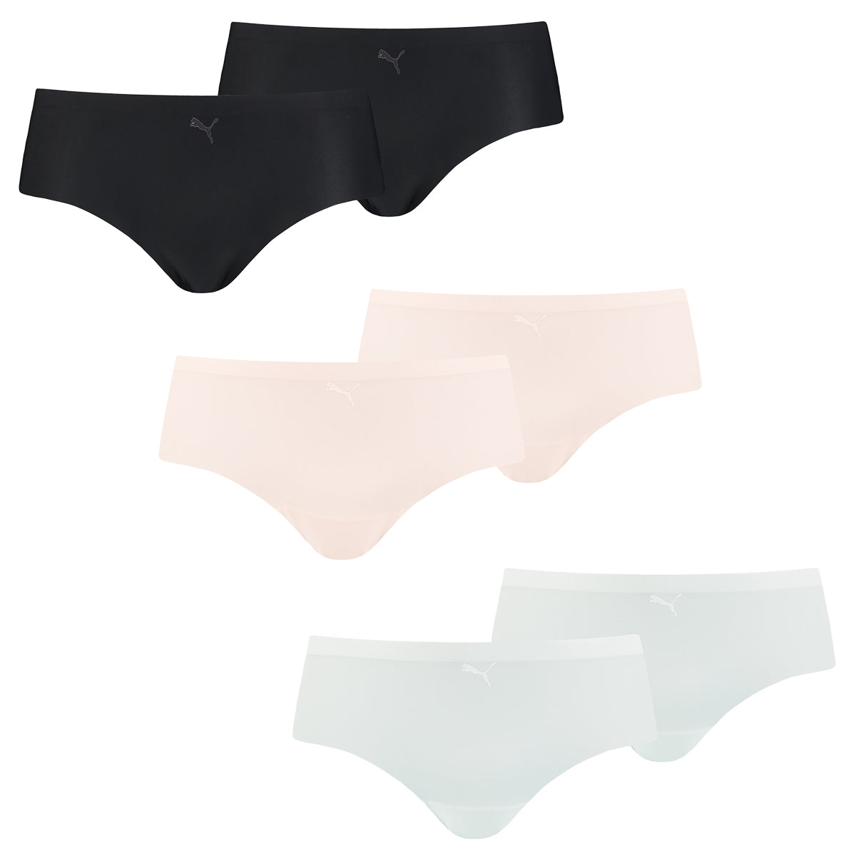 PUMA Damen Hipster im Pack - Unterhose, Vorteilspack, nahtlos, Mikrofaser, einfarbig