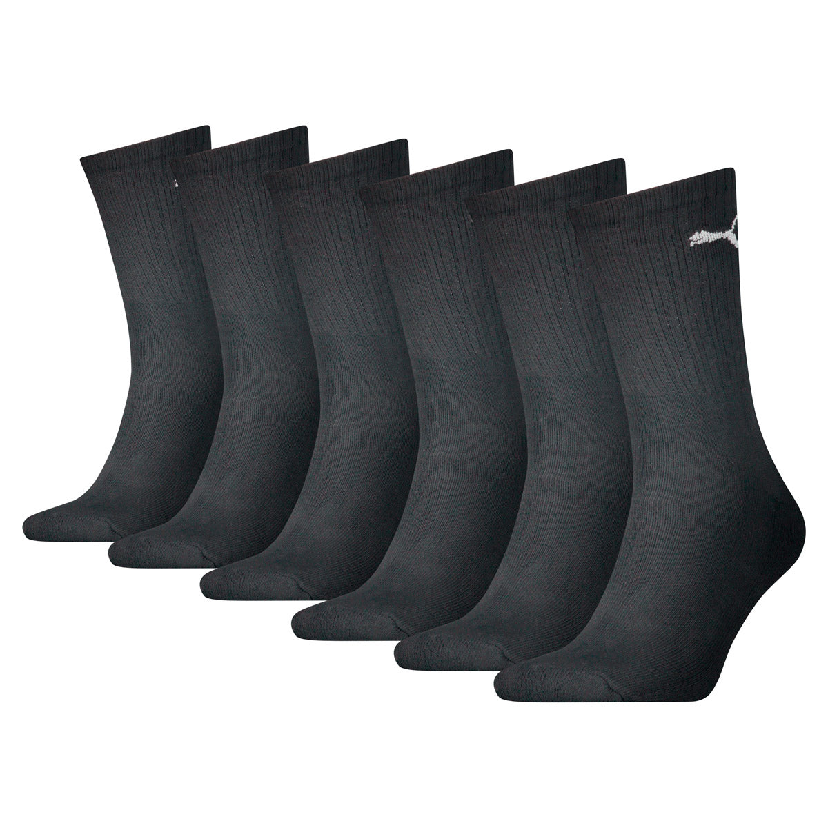 PUMA Unisex Sports Socks, 6-Pack - Sport Crew Socks, ECOM, Logo, plain