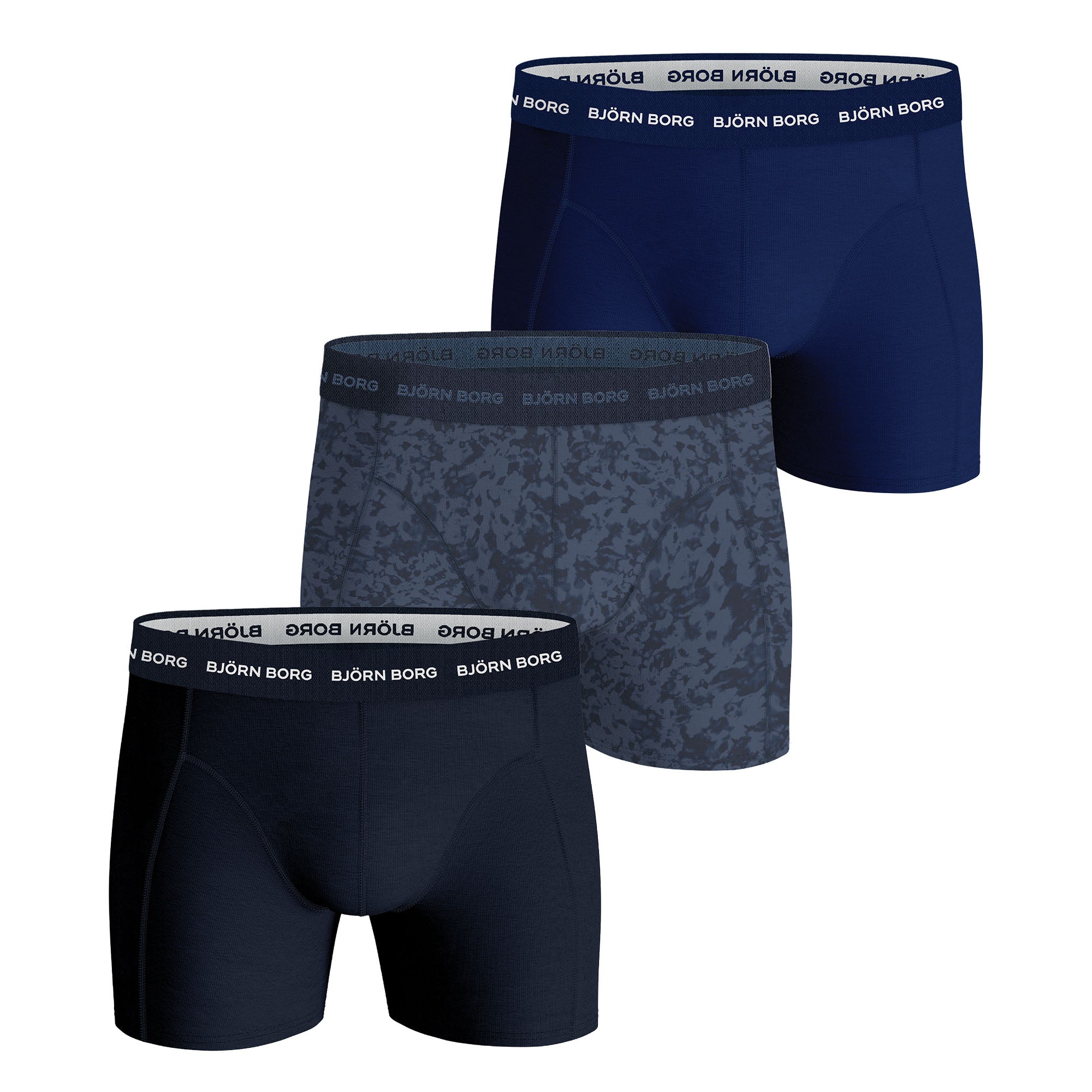 BJÖRN BORG men's boxer shorts, 3-pack - cotton stretch boxer trunks, cotton, logo waistband