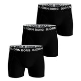 BJÖRN BORG Herren Boxershorts, 3er Pack - Cotton Stretch Trunks, Big Logo, Unterhose, Baumwolle