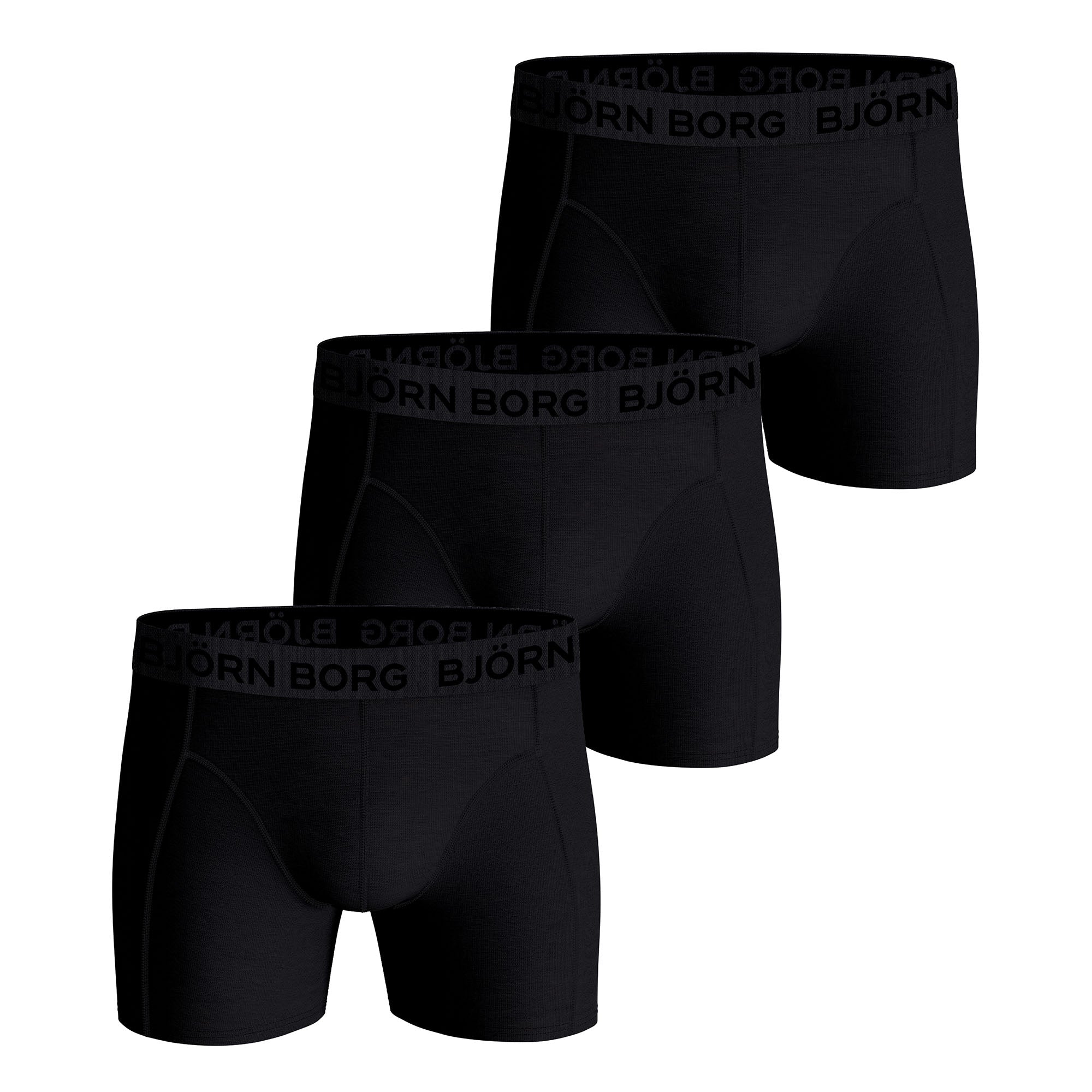 BJÖRN BORG Herren Boxershorts, 3er Pack - Cotton Stretch Trunks, Big Logo, Unterhose, Baumwolle