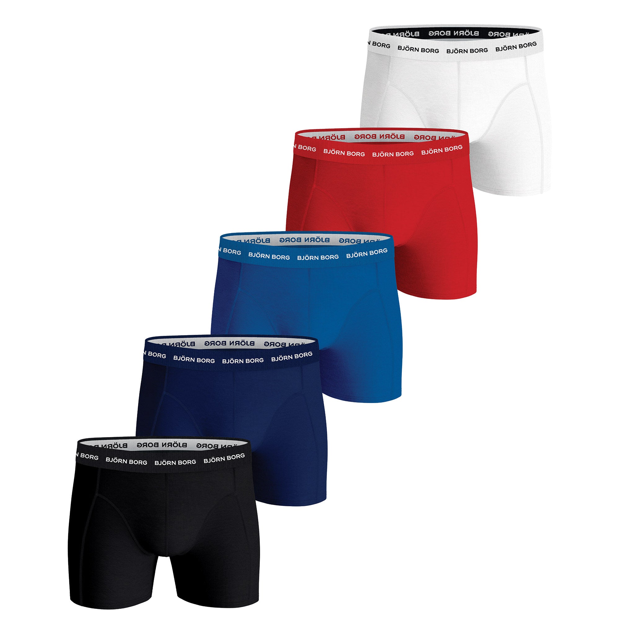 BJÖRN BORG Herren Boxershorts, 5er Pack - Cotton Stretch Trunks, Unterhose, Baumwolle, Logobund
