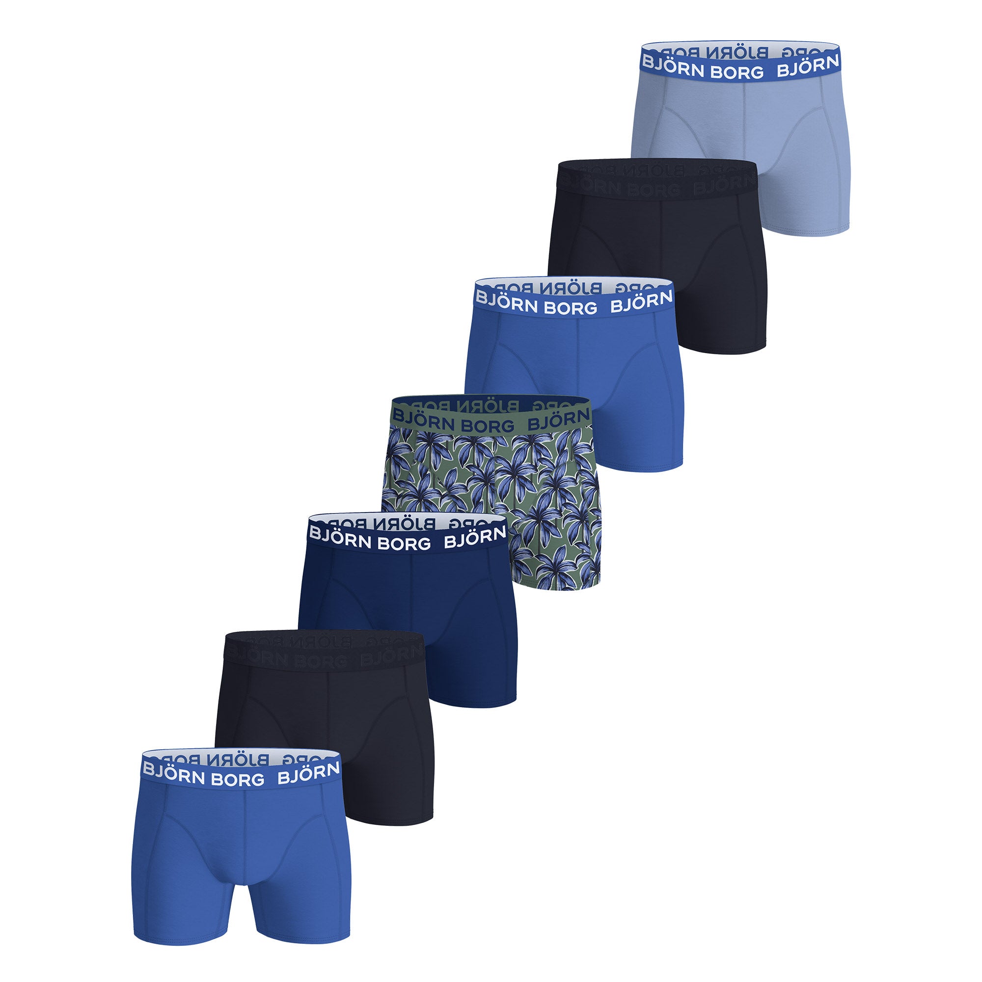 BJÖRN BORG Herren Boxershorts, 7er Pack - Cotton Stretch Boxer, Logobund, Unterhose, Baumwollmischung