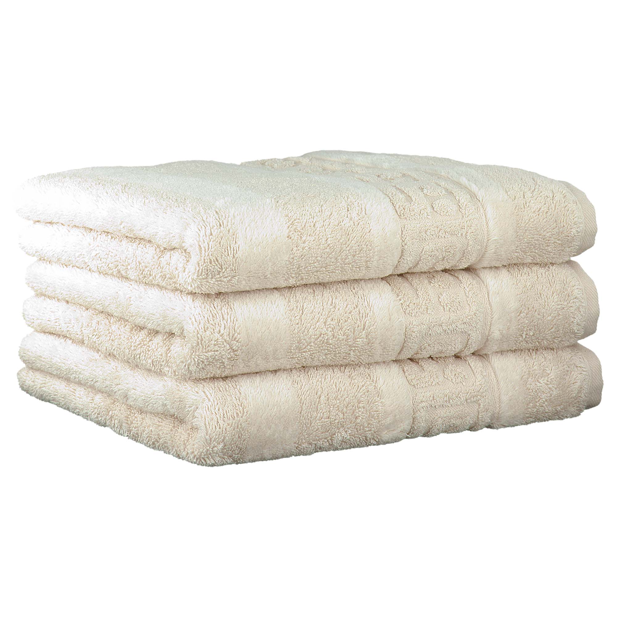 CAWÖ Handtuch, 3er Pack - C Noblesse, Walkfrottier, Baumwolle