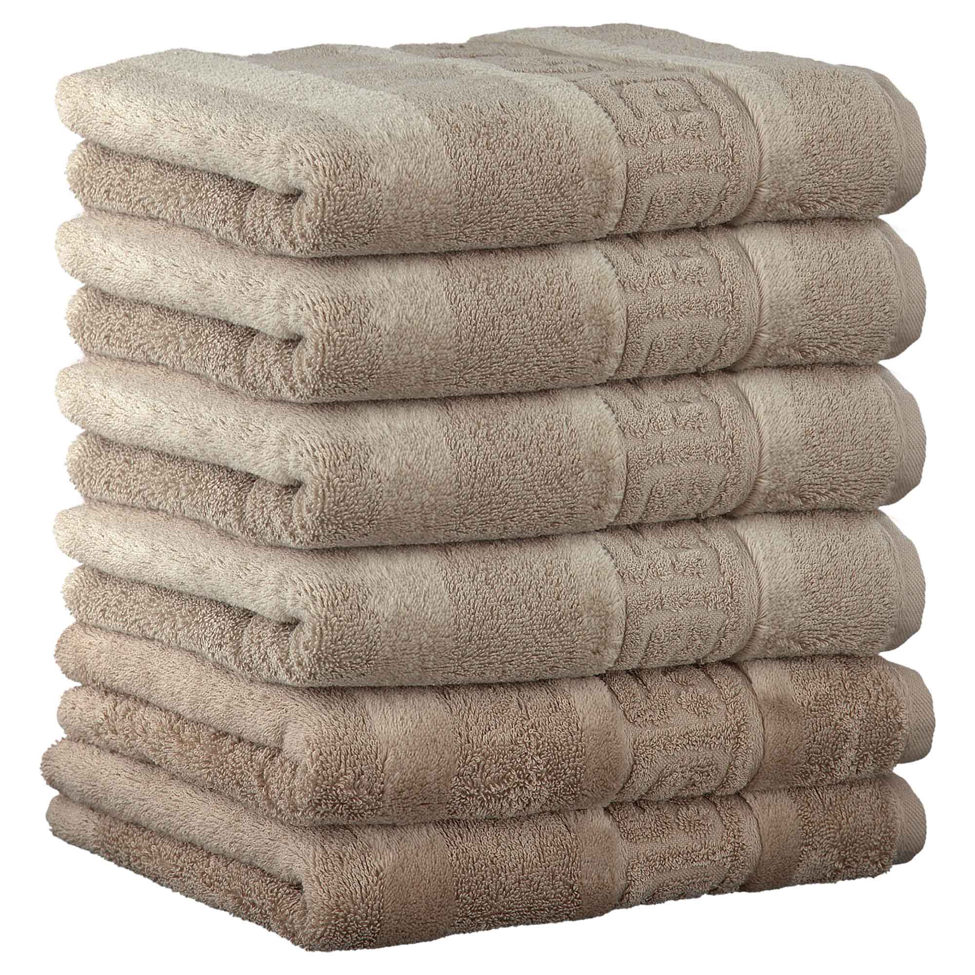 CAWÖ Gästetuch, 6er Pack - C Noblesse, Walkfrottier, Baumwolle