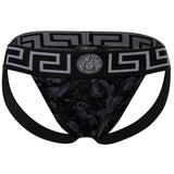 VERSACE Herren Jockstrap - Jocks, Tanga Slip, Stretch Cotton, Barocco Muster