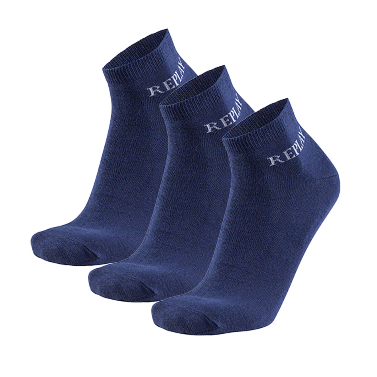 REPLAY Unisex Quarter Socken, 3er Pack - Kurzsocken, Baumwolle, Logo, einfarbig