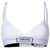 VERSACE Damen Bustier RIB - Triangel-Bralette, Rippstrick, Baumwoll-Stretch