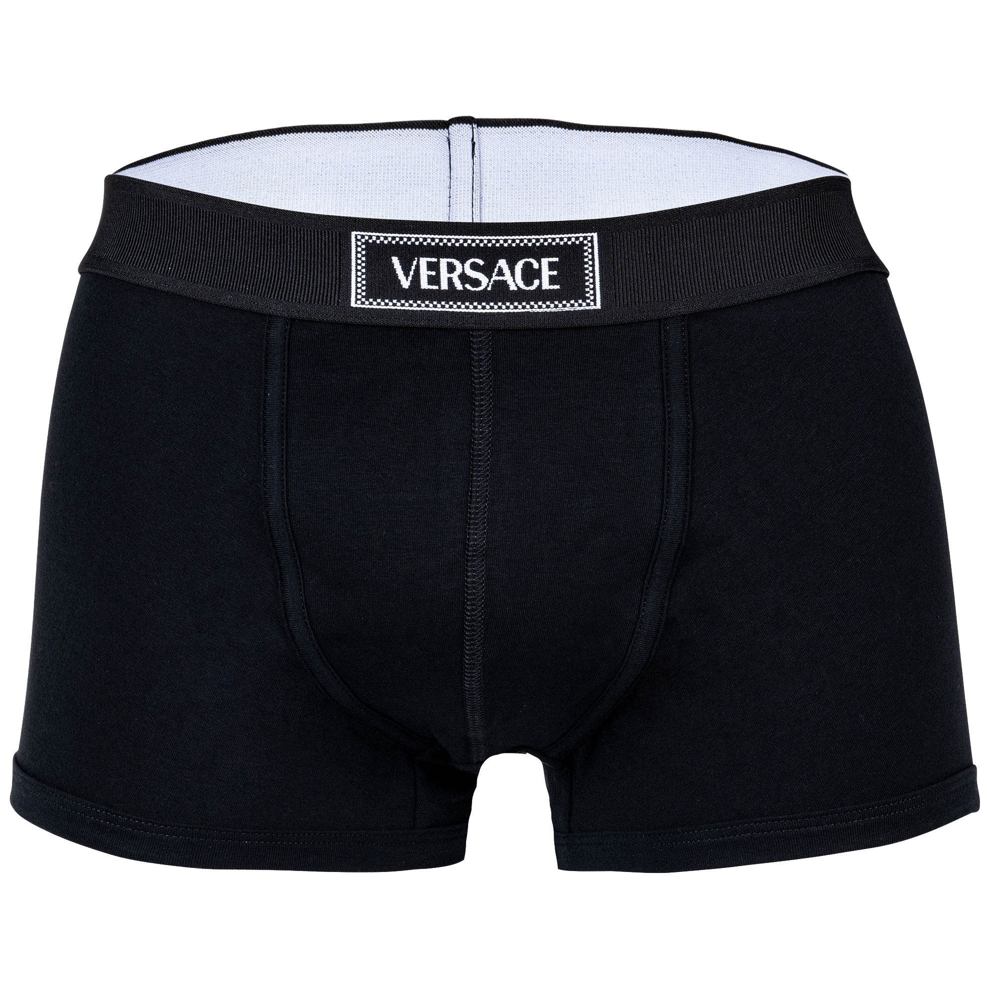VERSACE Men's Boxer Shorts - CANETE, Short Trunks, Stretch Cotton, Logo, Solid Colour