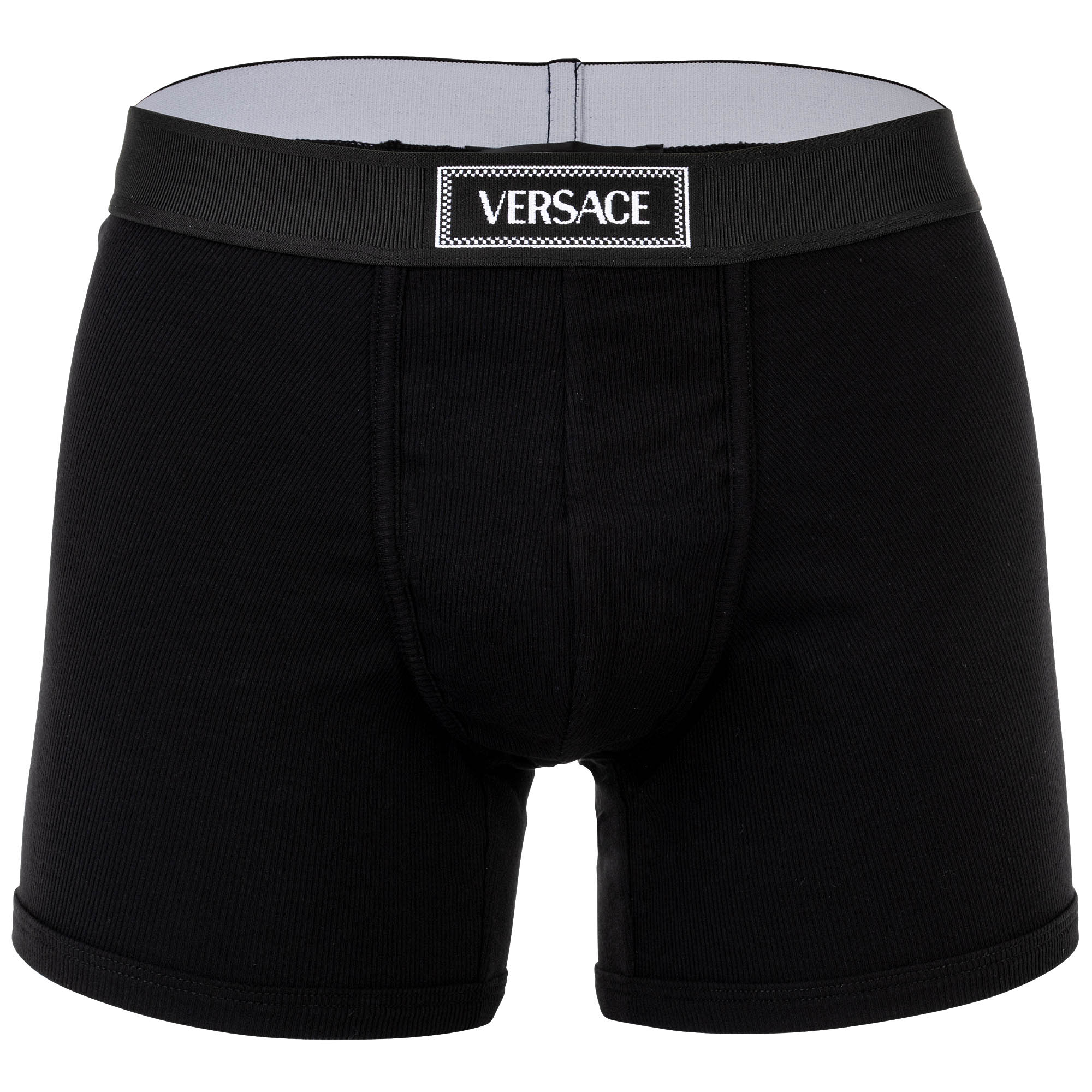 VERSACE Herren Boxershorts - RIBBED, Trunks, Stretch Cotton, Logo, einfarbig