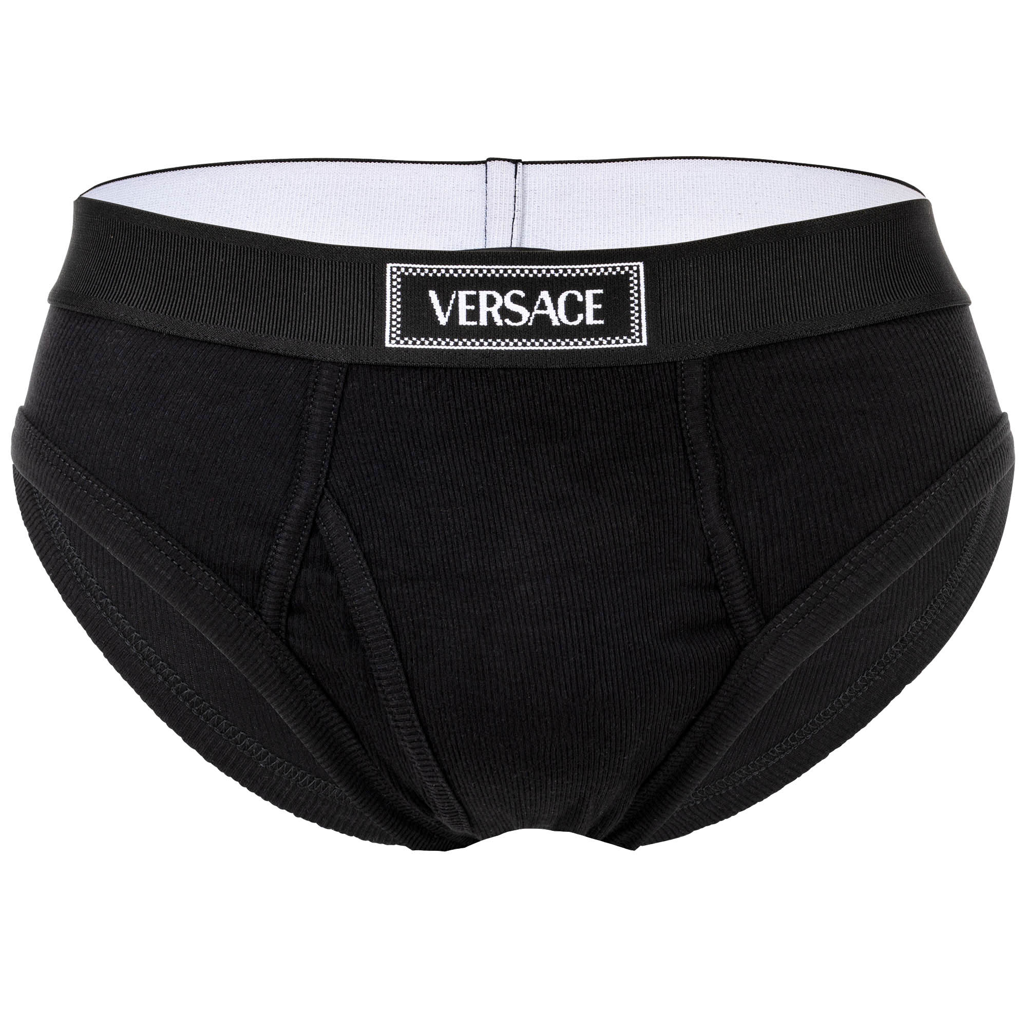 VERSACE Herren Slip - RIBBED, Slip Tex Ribbed Cotton, Stretch Cotton, Logo